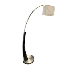 Load image into Gallery viewer, 73&quot;H Black &amp; Silver Arc Lamp w/ White Shade
