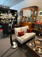 Load image into Gallery viewer, 73&quot;H Black &amp; Silver Arc Lamp w/ White Shade
