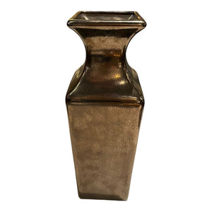12" Haegar Bronze Ceramic Vase