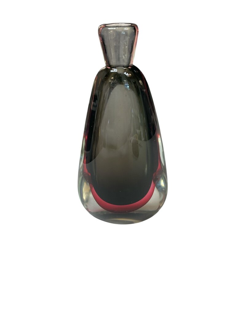 Vintage Amethyst/Clear Dew Drop Art Glass Bottle Vase