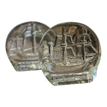 Load image into Gallery viewer, 5.5&quot; MCM Glass Ship Bookends
