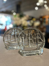 Load image into Gallery viewer, 5.5&quot; MCM Glass Ship Bookends

