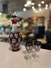 Load image into Gallery viewer, 10.5&quot; Bohemian Ruby Red Crystal Cordial Set
