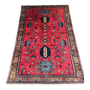 4'2" x 6'4" Hand-knotted Sarouk Persian Wool Rug