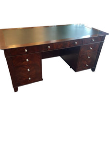 66" L x 32" W x 30" H (NEW) From:Conley Interior's Sligh Art Deco Style Desk w/ Leather Top