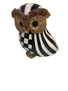8" NEW MacKenzie Childs Courtly Check Owl Figurine