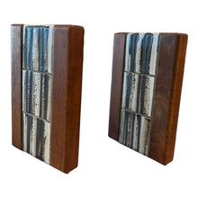 Load image into Gallery viewer, 8&quot; Jane &amp; Gordon Martz Ceramic &amp; Walnut Bookends PAIR
