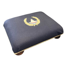 Load image into Gallery viewer, 16"L x 12"D x 5"H Vintage Sailboat Footstool

