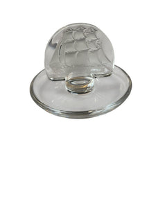 4.5" Vintage Signed Lalique Crystal Caravelle Crystal Ship Paper Weight