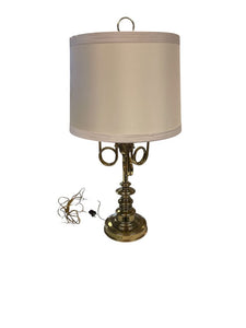 28" Brass Triple Horn Table Lamp