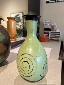 10" Peruvian Green Swirl Vase