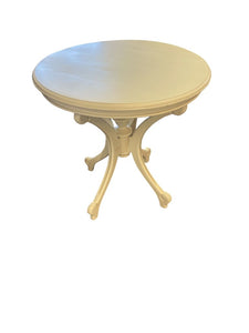 27.5" Dia. x 28 Ivory Distressed Accent Table ( Imperfect)