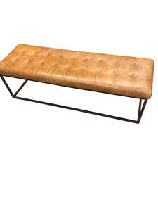 54" L x 18" w x 17" H Camel Tufted Bench