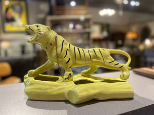 13" MCM Vintage Cermaic Tiger Planter
