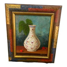 Load image into Gallery viewer, 12" x 14" Vase Still Life Oil Painting Signed Hidalgo
