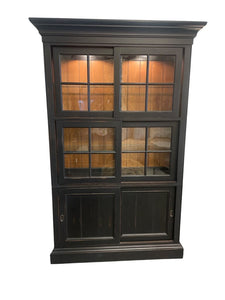 84" H x54" x 19" D ETHAN ALLEN Webber Black 2 Piece Cabinet