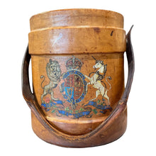 Load image into Gallery viewer, 14&quot; Antique English Painted Leather Cordite Courier Bucket
