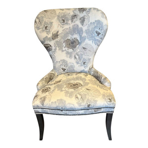 41"H x 27"W x 21"D ETHAN ALLEN Gillian Host Chair w/ Floral & Velvet Upholstery