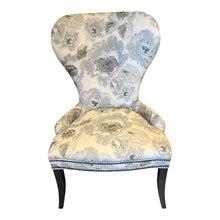 Load image into Gallery viewer, 41&quot;H x 27&quot;W x 21&quot;D ETHAN ALLEN Gillian Host Chair w/ Floral &amp; Velvet Upholstery
