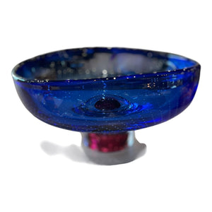 11" Kosta Boda by Goran Warff Cobalt & Magenta Bowl Signed