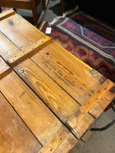 Load image into Gallery viewer, 47"W x 28"D x 19"H Antique Artillery Cabinet Retrofitted as a Coffee Table
