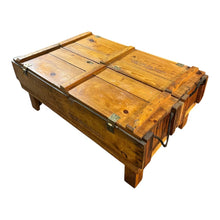 Load image into Gallery viewer, 47"W x 28"D x 19"H Antique Artillery Cabinet Retrofitted as a Coffee Table
