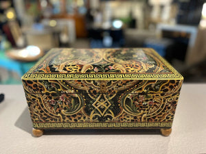 13" Painted Leopard Decorative Box