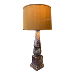 31" Marble Lamp w/ Satin Shade