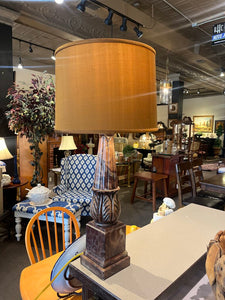 31" Marble Lamp w/ Satin Shade