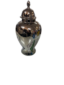 15" ETHAN ALLEN Chrome Ginger Jar