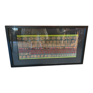 24" x 13.5" Framed Textile Art by Unknown Artist