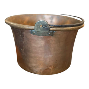 19.5"Dia x 12"H Antique French Copper Chaudron or Cauldron
