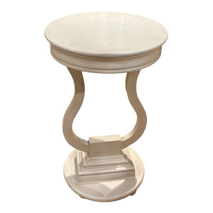 23"H x 14"Dia Ivory End Table