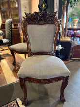 Load image into Gallery viewer, 47.5&quot;H x 23&quot;W x 23&quot;D Victorian Rosewood Carved Eagle Accent Chair
