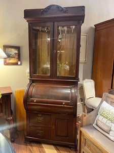 84"H x 35.5"W x 21"D 19th C. Victorian Roll-top Secreatry Desk Imperfect