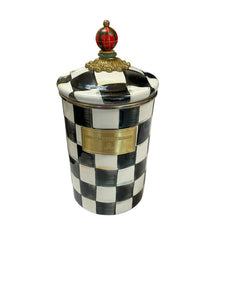 10.5" Large MacKenzie Childs Courtly Check Canister