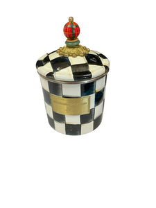 8.5" MacKenzie Childs Courtly Check Canister