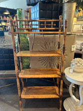 Load image into Gallery viewer, 49.5"H x 23"W x 10.5"D Vintage Bamboo/Rattan Shelf
