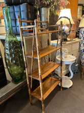 Load image into Gallery viewer, 49.5"H x 23"W x 10.5"D Vintage Bamboo/Rattan Shelf
