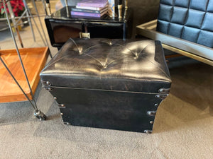 24"W x 17"D x 16'H Leather Storage Ottoman As Is