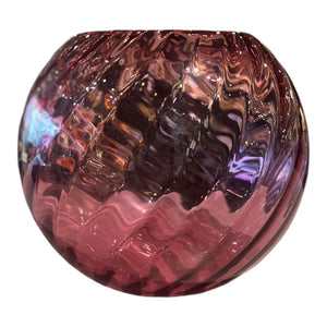 7.5" Round Cranberry Glass Bowl