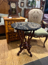 Load image into Gallery viewer, 27&quot;H x 24&quot;D Marble Top Table w/ Wooden Legs
