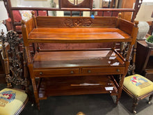 Load image into Gallery viewer, 45&quot;H x 43&quot;L x 17.5&quot;D Antique Wooden Console/ Hall table
