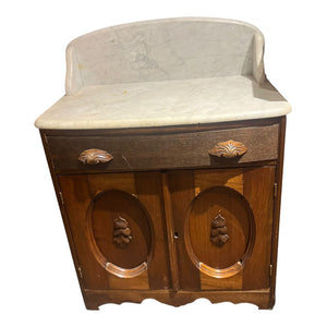 36"H x 27'W x 14.5"D Victorian Marble Top Washstand