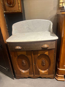 36"H x 27'W x 14.5"D Victorian Marble Top Washstand
