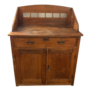 50'H x 39.5"W x 21.5"D Antique Wooden Credenza/ Sideboard