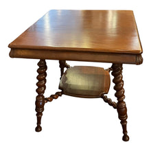 Load image into Gallery viewer, 28"Sq x 28.5"H Quarter-Saw Library Table w/ Barley Twist Legs
