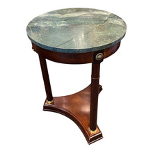 Load image into Gallery viewer, 25&quot;H x 18&quot;Dia Bombay Co. Marble Top Side Table
