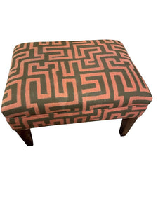19" x 24.5" x 15" H Century Geometric Pattern Custom Ottoman
