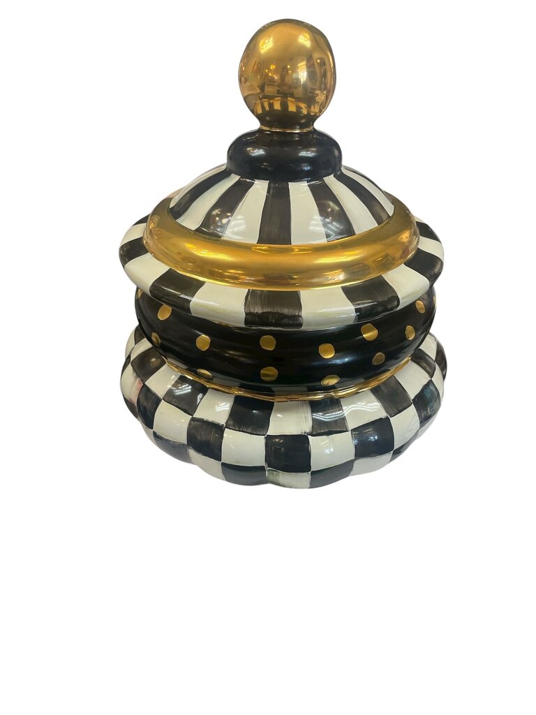MacKenzie Childs Courtly Check Groovy Canister